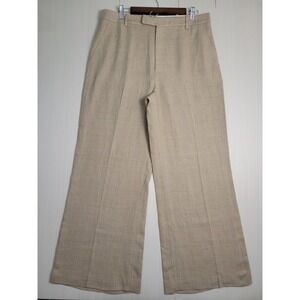 Polo Ralph Lauren Pants Wide Leg Pants Womens 10 Beige Wool Linen Silk Blend